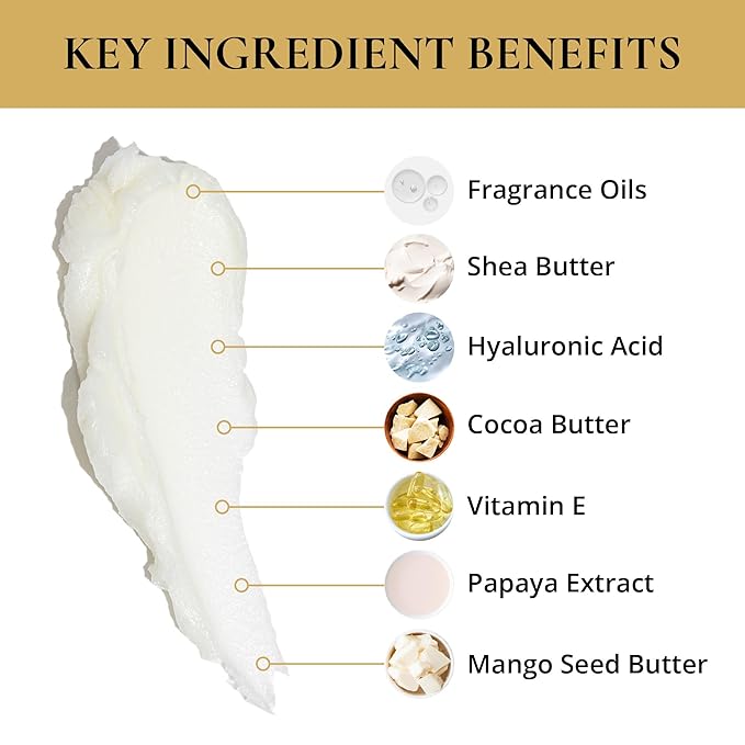 LUXURY LIFE BUTTER - Irresistibly Scented Body Butter with Hyaluronic Acid for Ultimate Moisture. Hydrates for a Non-Greasy Glamorous Glow (Presidential, Fresh Attraction, Luxury 5 oz)