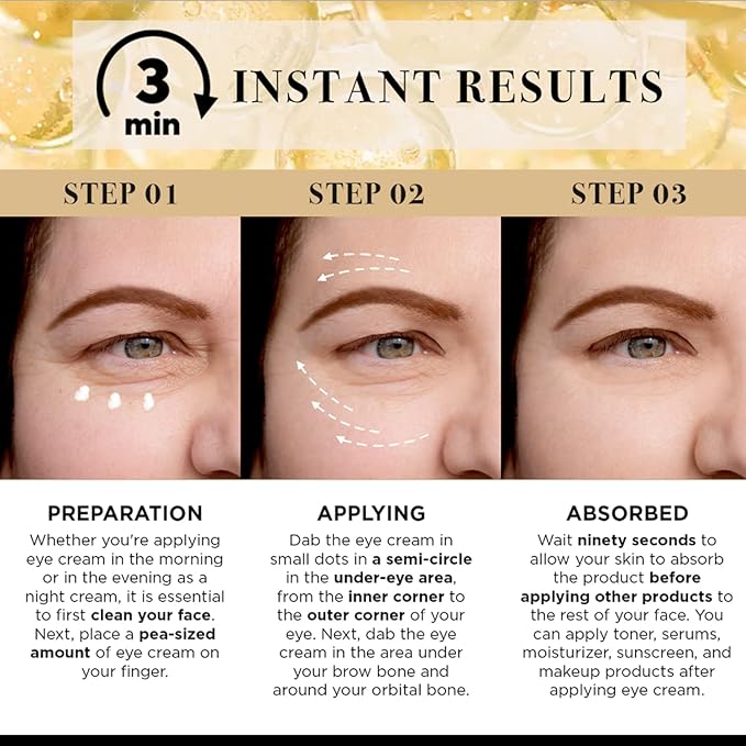 Temporary Eye Tightener Eye Cream, Instant Reduces Under-Eye Bags, Dark Circles&Puffiness, Anti Aging Fine Lines, Firm That Delicate Skin Under Your Eyes 0.5 oz - 2 pcs