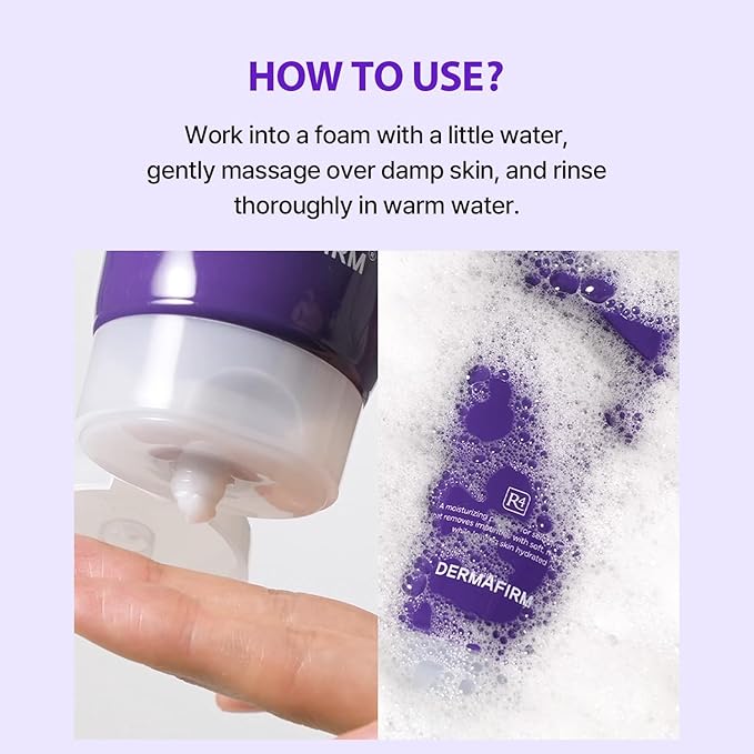 Dermafirm Hydra Repair Cleanser R4 Perilla Purple 150g – Hydrating and Soothing Facial Cleanser for Sensitive Skin