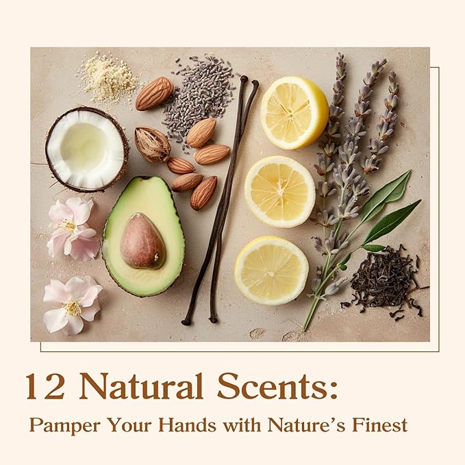 BODY & EARTH # LOVE 12 Pack Hand Cream for Dry Hand Lotion Natural Plant Fragrance, Hand Lotion Travel Size Hand Cream Bulk Gifts for Women Birthday Gifts, Bridesmaid Gifts,Teacher Appreciation Gifts