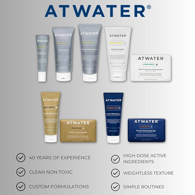 ATWATER Men's Eye Cream, Anti-Aging Under Eye Treatment for Dark Circles, Puffiness and Fine Lines, Hydrating Face Moisturizer for Men - 0.5 oz
