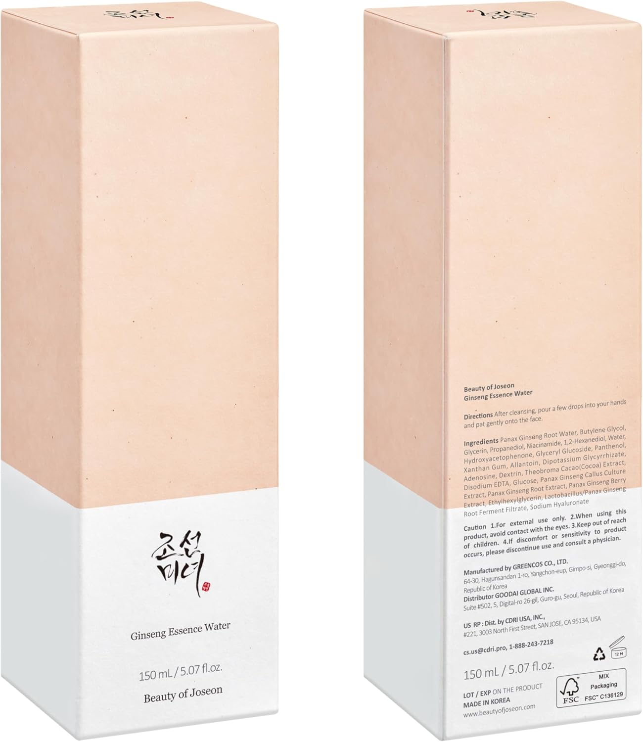 ๐ฟ Beauty of Joseon Ginseng Essence Water โ Korean Hydrating Face Toner for Dry & Dull Skin (150ml)