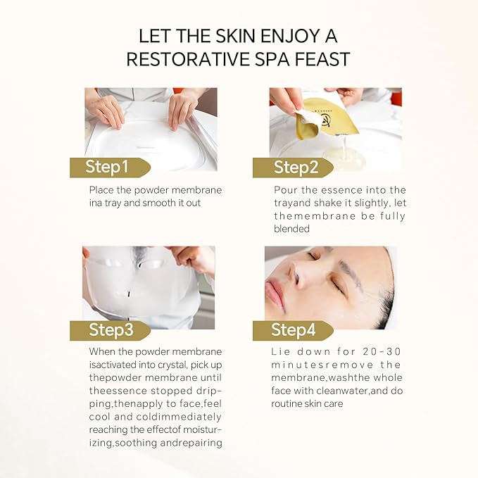Bioactive Collagen Revitalizing Facial Mask for Women & Men Skin Care SPA,10+10 Packs Separated Essence and Powder Membrane, Moisturizing,Soothing,Repair,Firming, Anti-Aging (10 pairs)