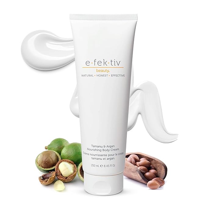 Tamanu and Argan Nourishing Body Cream - Deep Hydrating Moisturizer - Rejuvenates Dry and Dehydrated Skin - Vegan - Sulfate-free - Unisex - 8.45 oz