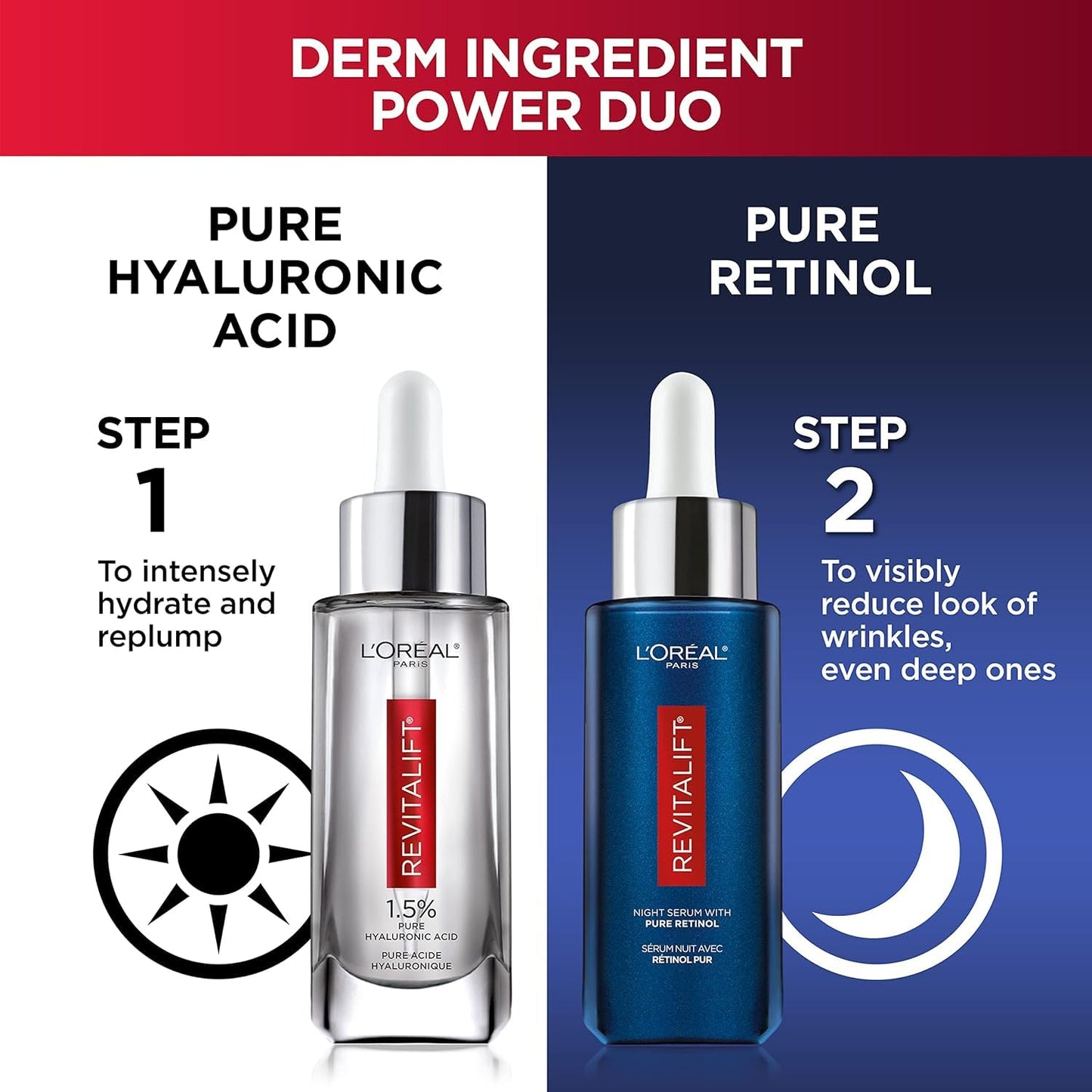 Revitalift Hyaluronic Acid & Retinol Night Serum Kit – 2-Piece Set ✨💧