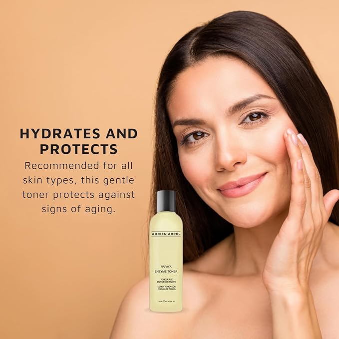 Papaya Enzyme Facial Toner by Adrien Arpel, Exfoliates Dead Skin Cells, Cleans, Softens and Restores Glow, Hydrating Toner for Face