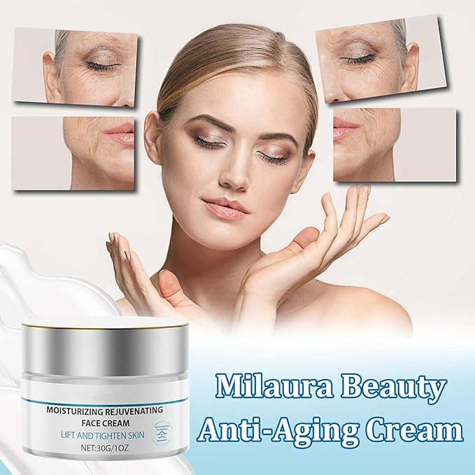 Milaura Beauty Age-Defiance Crème | Collagen & Retinol Moisturizer for Mature Skin Instant Face Lift Cream for Tightening, Firming & Wrinkle Smoothing - Vitamin Enriched, Non-Greasy (2 PCS, 30g)