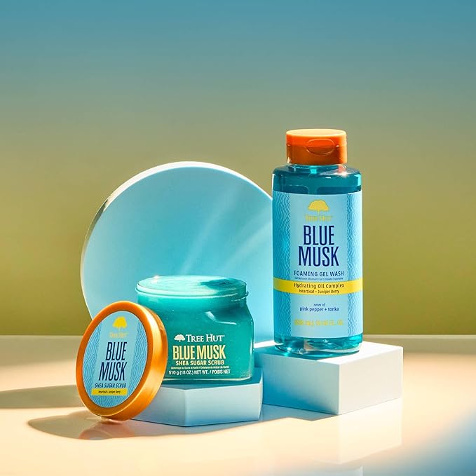 Tree Hut Tropic Blue Musk Wash, Gently Cleanses and Leaves Skin Looking Fresh and Radiant, Body Wash, 18 fl oz