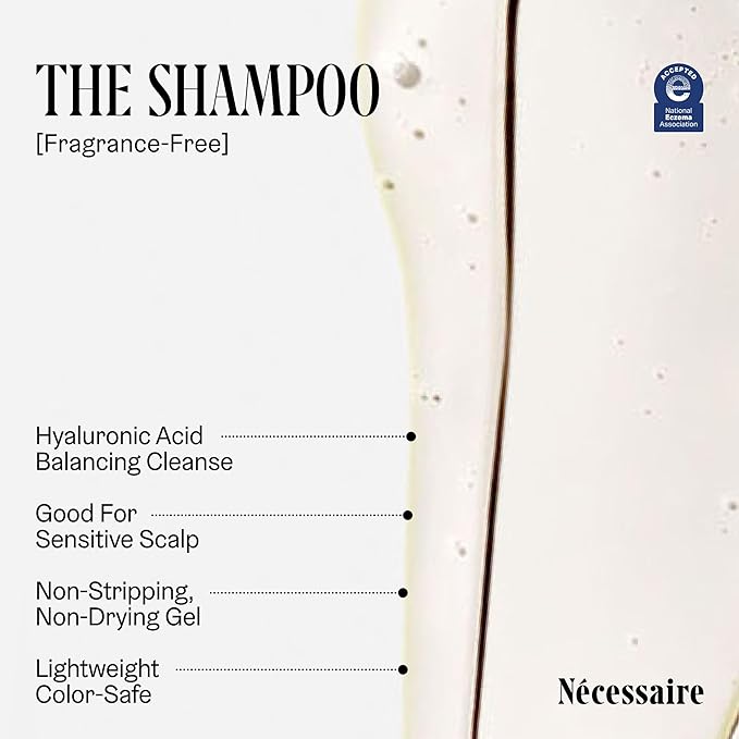 Nécessaire The Shampoo Mini. Hyaluronic Acid + Vitamin B Complex Shampoo for Women & Men. Travel Sized 3.4 fl oz.