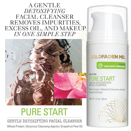 GOLDFADEN MD Pure Start Gentle Detoxifying Natural Facial Cleanser, 1 Fl Oz