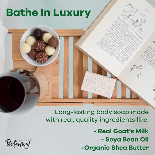 Australian Botanical Soap 6.6 OZ, Pack of 8, Goat Milk Soap Bars with Soya Bean Oil, Enriched with Organic Shea Butter, Suitable for All Skin Types, Packaging May Vary