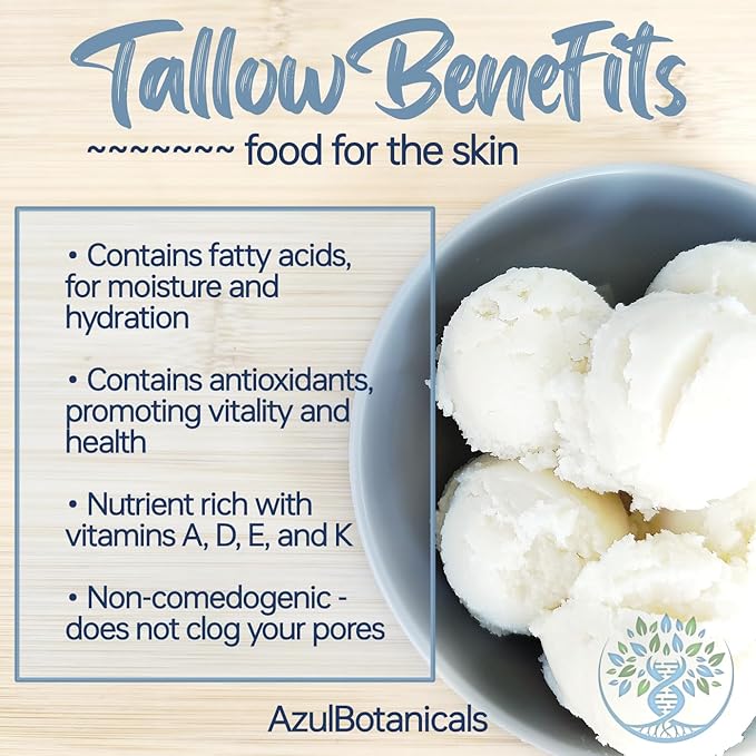 Ultimate Anti-Aging Tallow Balm Made with Organic Ingredients and Infused with Copper Peptide (GHK-Cu) and Argireline Hexapeptide, Black Seed Oil, Apricot Seed Oil
