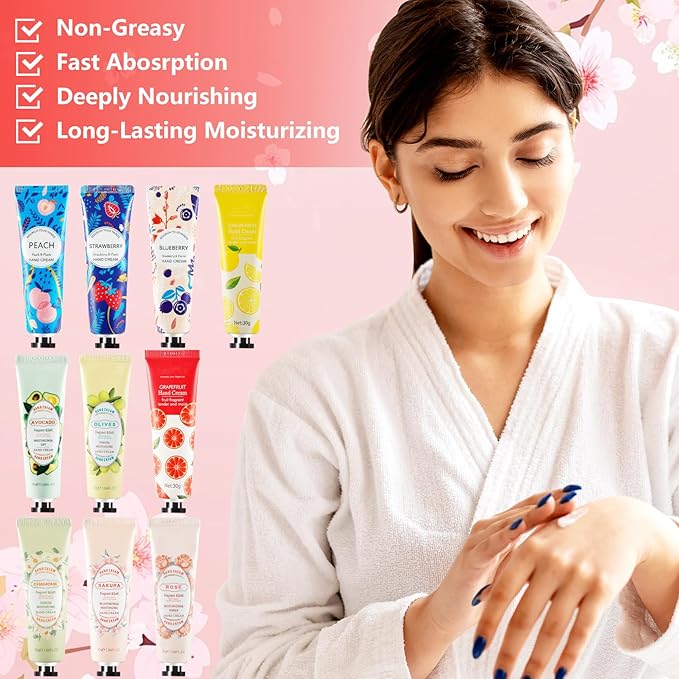 10 Pack Mini Hand Lotion,Hand Lotion Travel Size,Hand Cream Gift Set for Women,Bulk Hand Lotion for Dry Cracked Hands for Teacher Appreciation Gifts,Mothers Day Gifts,Nurse Week Gifts
