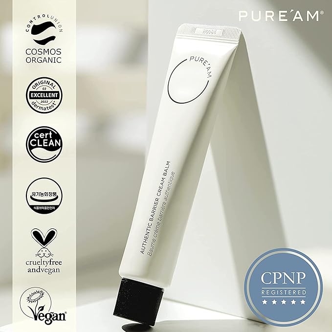 PURE’AM Authentic Korean Skin Care - Barrier Cream - Hydrating Face Moisturizer For Dry & Sensitive Skin - Vegan, 1.0 Fl Oz, 30 ml