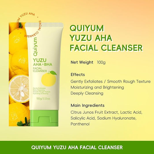 Foaming Face Wash, Citrus Junos Extracts, AHA+BHA, Lactic AcidSalicylic Acid, Sodium Hyaluronate, B5, Exfoliating, Pore Minimizer, Hydrate, Glow Up, 3.53 Oz