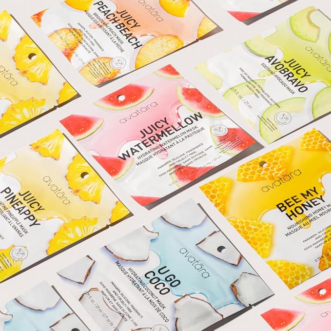 Avatara Get up & Slay 6-Pack Sheet Mask Set, Beauty and Skincare Face Masks Collection | Natural Extracts, Hydrating Skin Care Set | All Skin Types | Packaging May Vary