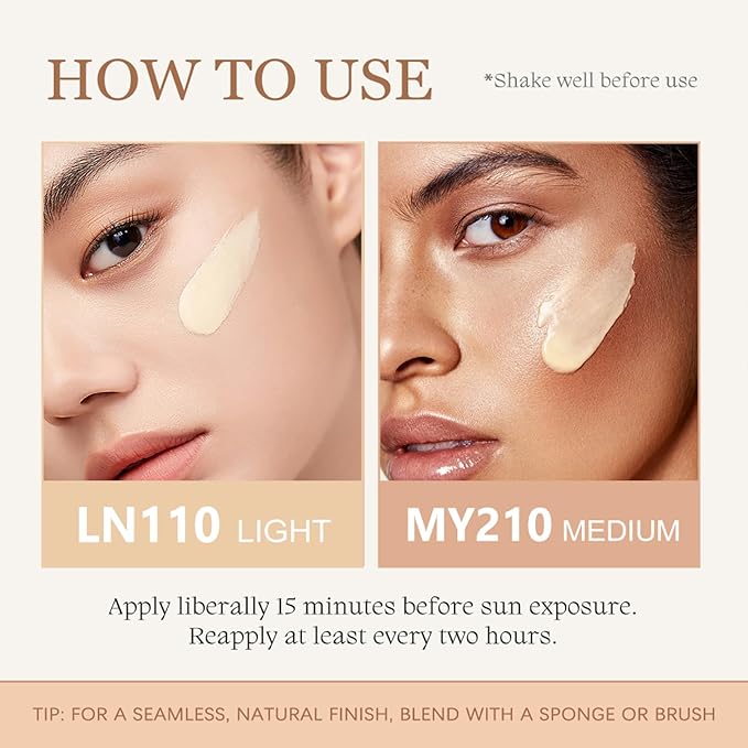 Daily Tinted Sunscreen SPF 40,Airy-Light Tinted Moisturizer with Broad Spectrum SPF 40,Lightweight,Daily Hydrating Fluid for Natural Coverage,Ti-nted Sunscreen Anti-Aging,Travel-Size Skin Care Makeup