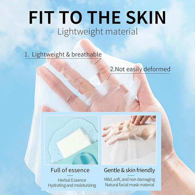 Face Masks Skincare Set for Girl,Moisturizing Collagen Facial Masks for Women Home Spa,Hyaluronic Acid Face Mask for All Skin Types,Day Night Facial Mask Hydrating,Deep Cleaning,Oil Contral(18Pack)