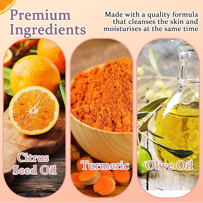 Turmeric Body Scrub,Deep Cleansing Handmade Exfoliating Body Scrub,Moisturizing Skin Turmeric Face Exfoliator for All Skin Types