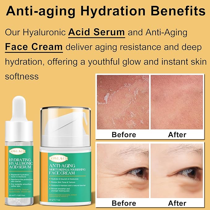 Skin Care Set for Women Teen - Hydrating & Anti-Aging Facial Routine Skincare Products Gift Set,Cleanser,Toner,Retinol Serum,Niacinamide Hyaluronic Acid Serum & Face Cream - Gifts for Women Christmas