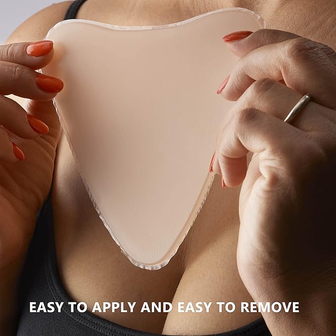 Reusable Silicone Chest Wrinkle Patches – Set of 2 Decollete Pads to Prevent Cleavage & Side-Sleep Lines