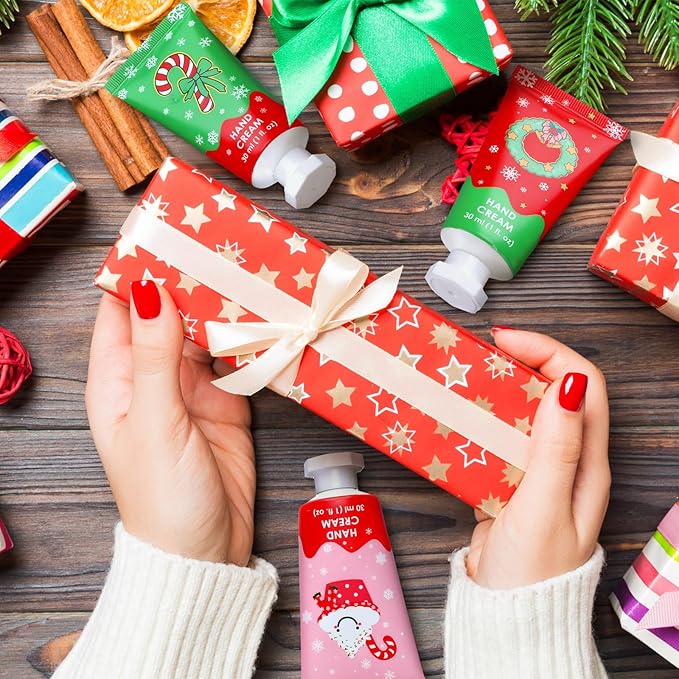 Loopeer 48 Pcs Christmas Hand Cream Gifts Bulk for Women Hand Lotion Travel Size Mini Cremas Para Manos for Dry Cracked Hands Moisturizer Cream for Stocking Stuffers Gift Xmas travel Calendar Advent