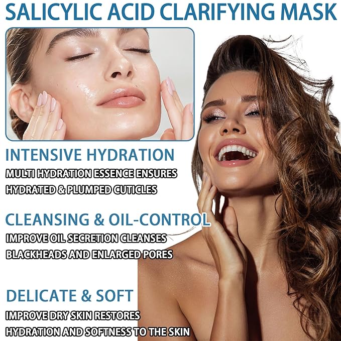 B5 Deep Cleansing Face Mask,Long Lasting Moisturizing Non-Greasy Facial Mask for All Skin Types,Hydrating Soft Oil Control Exfoliating Face Masks for Men & Women