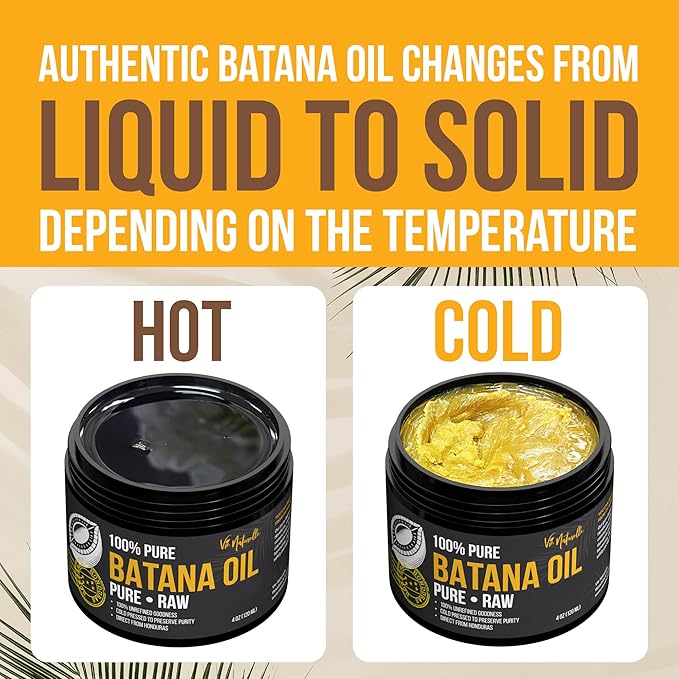 Vie Naturelle Batana Oil for Hair Growth from Honduras – Raw Unrefined – Natural Moisturizer for Skin & Hair – Traditionally Cold-Pressed from Honduran Palm Nut - 04 oz