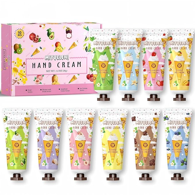 10 Pack Hand Cream Gift Set, Natural Plant Scents Moisturizing Hand Lotion, Gifts for Women, Birthday, Mother's Day, Valentine's Day, Christmas, Thank You Gifts,Travel Size 20ml