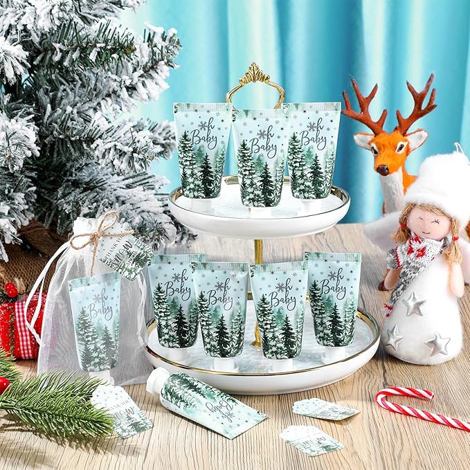 48 Sets Baby Shower Hand Cream Party Favors for Guests Gift Bulk Travel Size Hand Lotion Set for Baby Shower Wedding Christmas(Forest Baby)