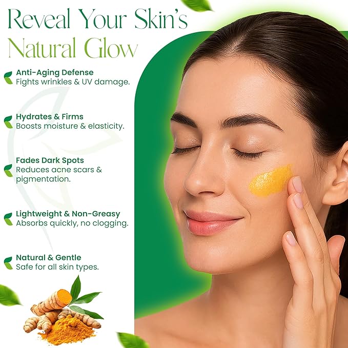 Turmeric Brightening Face Cream β Anti-Aging Facial Moisturizer with Vitamin E, Reduces Dark Spots, Wrinkles, and Improves Skin Tone β Skin Lightening Cream / 1.76fl oz
