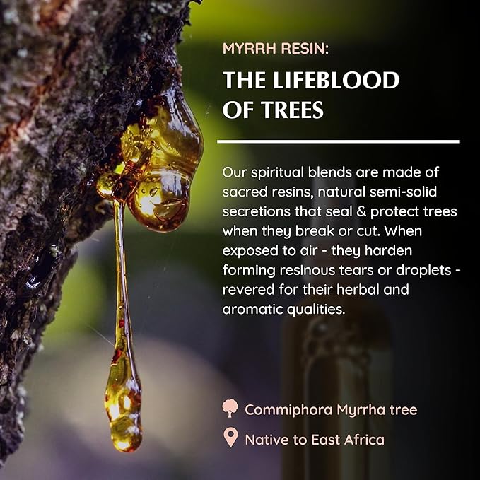 Aromafume Resin Natural Mist Spray 100 ml / 3.3oz | Ideal for Positive Energy, Spirituality & Rituals | Made with Commiphora Myrrha Resin from Somalia | Non-Alcoholic, Non-Toxic & Vegan