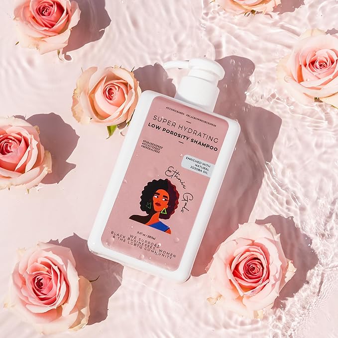 Ethnic Gals Low Porosity Shampoo - Super Hydrating & Moisture-Locking Cleanse for Curly, Coily Hair with Aloe Vera & Argan Oil, 9.5 fl oz (280ml)
