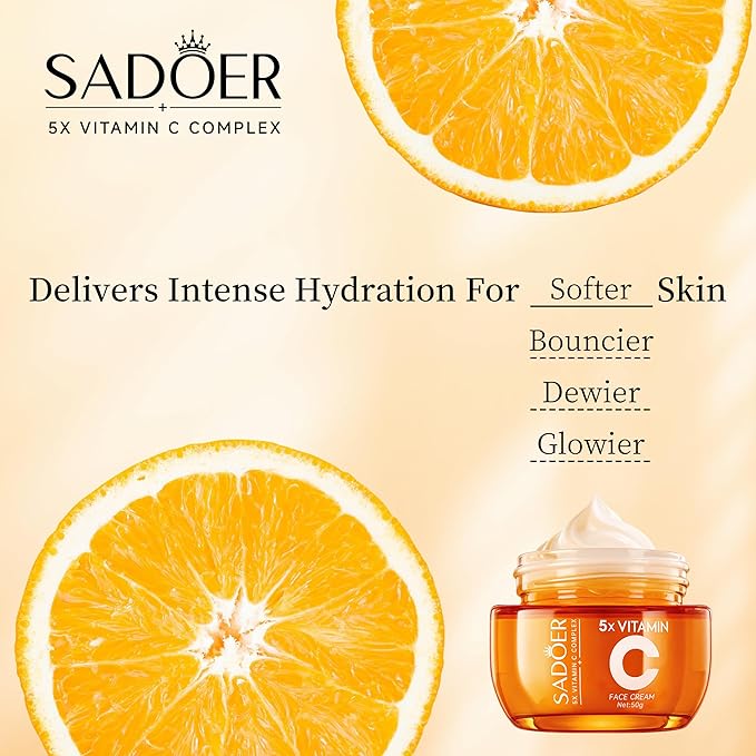 5X Vitamin C Face Cream,Niacinamide & Hyaluronic Acid Advanced Hydrating Moisturizer for Glowing Skin, Dark Spot Care, Protection 50g | Tk Viral Korea Cream,Gift,Women