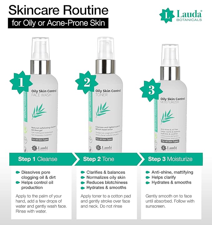 LAUDA BOTANICALS Daily Face Wash – Anti Aging Exfoliating Moisturizing Facial Cleanser with Vitamin C & Antioxidants, Brightens, Smoothes, Hydrates, for Combination & Oily Skin, 4 Oz