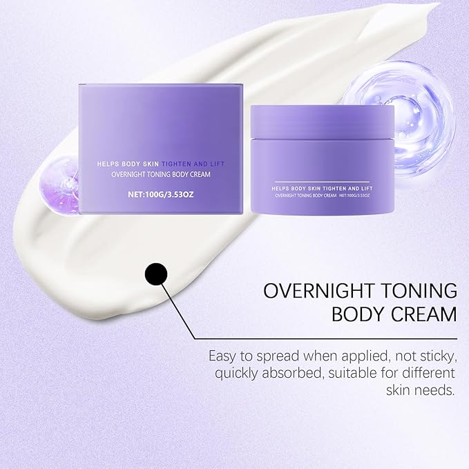 Overnight Toning Whip – Firming Body Cream for Skin Tightening and Anti-Wrinkle Action, Works While You Sleep, Reduces Loose Skin and Improves Firmness