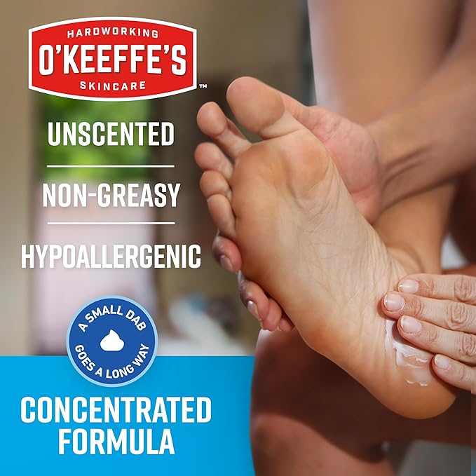 O'Keeffe's for Healthy Feet Foot Cream - 7 oz Tube (2 Pack) - Guaranteed Relief for Extremely Cracked, Dry Feet, Repairing Skincare, Instantly Boosts and Retains Moisture Levels