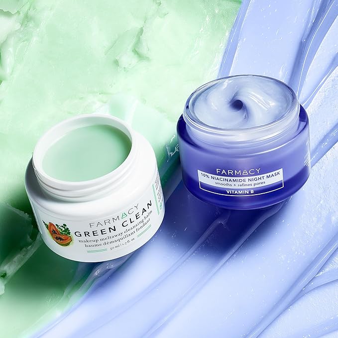Farmacy Niacinamide Overnight Face Mask - Pore Refining Facial Mask with 10% Niacinamide - Replenishes Moisture Barrier with 3% Panthenol + Blueberry Seed Oil for Soft, Supple Skin (9ml)