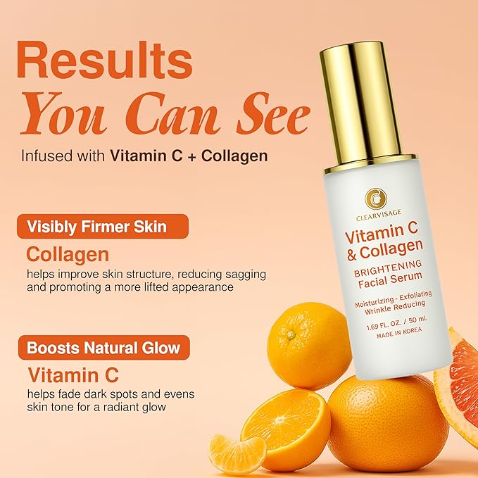 Vitamin C Serum For Face - Dermatologist Tested, Anti-Aging Face Moisturizer With Collagen, Brighting & Dark Spot Remover & Glass Skin - Clean Beauty Korean Skin Care For All Skin Types