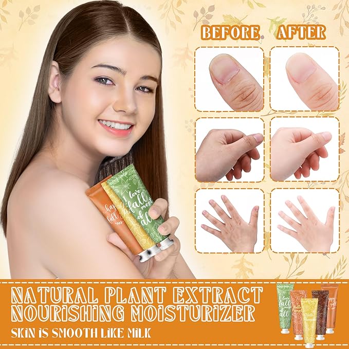 10 Pcs Fall Hand Cream Bulk, Mini Pumpkin Lotion, 30ml Natural Botanical Fragrance Fall Lotion for Chapped Hands, Thanksgiving Favors, Employee Gifts, Baby Shower, Travel, Work, Team, Staff