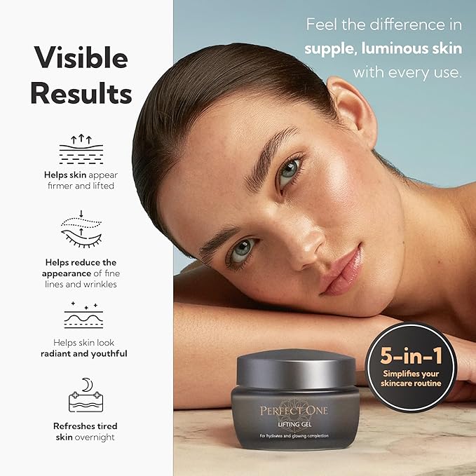 PERFECT ONE Lifting Gel - All-in-One Skin Care, Face Serum, Gel Moisturizer - With VC Collagen, Niacinamide, Retinol, and Hyaluronic Acid - Helps The Skin Appear Firmer and Moisturized, 50g