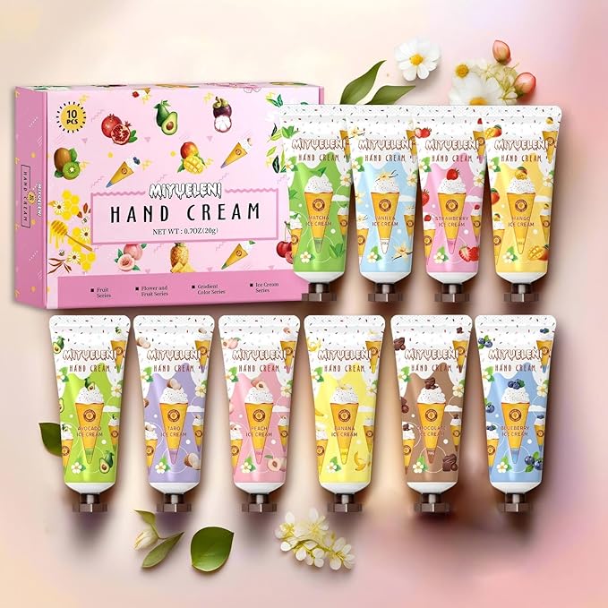 10 Pack Hand Cream Gift Set, Natural Plant Scents Moisturizing Hand Lotion, Gifts for Women, Birthday, Mother's Day, Valentine's Day, Christmas, Thank You Gifts,Travel Size 20ml