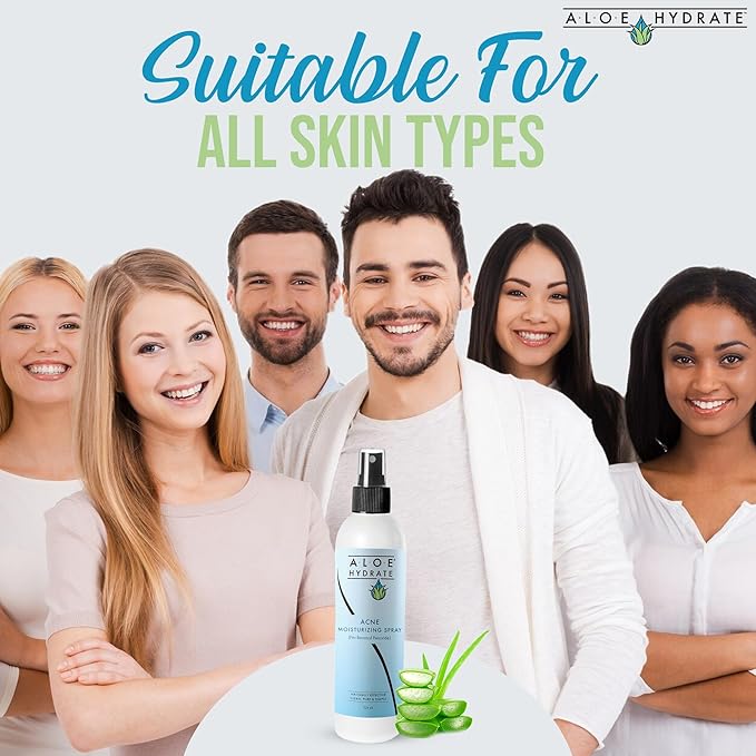 Acne Moisturizing Face Spray. Anti-Acne Face Mist of Aloe vera with Salicylic Acid, Retinol, Zinc, Niacinamide & Ceramide. Clean Hydrating Treatment for Breakouts & Sensitive Skin. Won't Clog Pores.