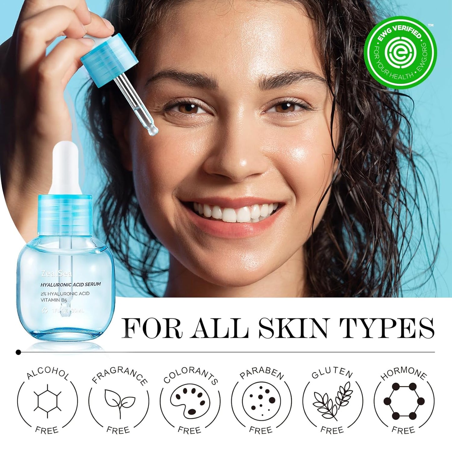 π Pure Hyaluronic Acid Serum β EWG Certified, Vegan, Fragrance-Free (1 oz)