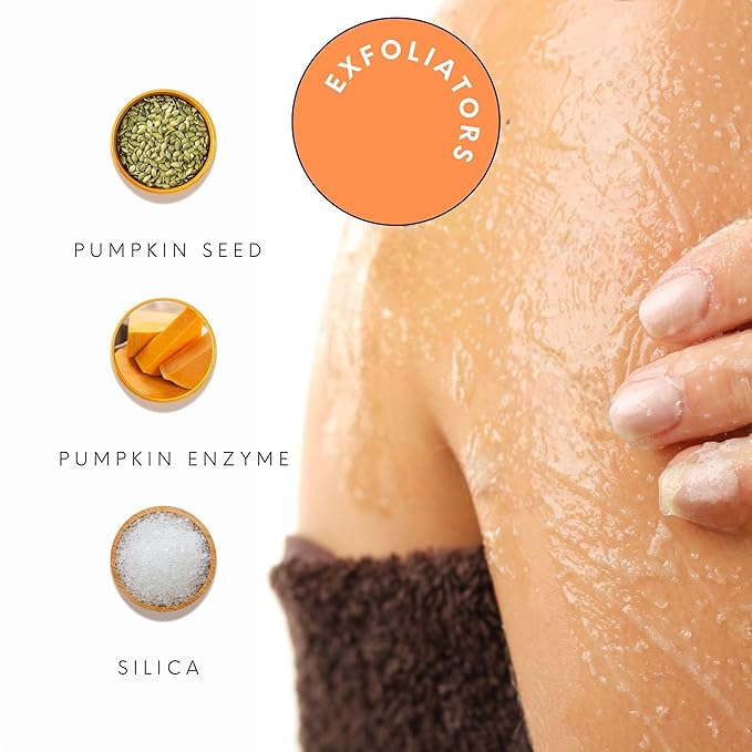 Serious Skincare Phyto Pumpkin Exfoliating Face + Body Scrub - Gently Exfoliates & Hydrates with Pumpkin Seed Oil, Moisturizing Almond Oil, Coconut Oil for Softer and More Radiant Skin 8 Fl. Oz.