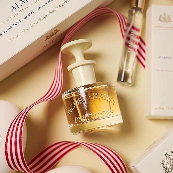 Caswell-Massey Almond Eau De Toilette Perfume Spray, Infused With Cherry, Salt & Tonka Bean, Fragrance for Women, Made in USA, 0.25 Ounces