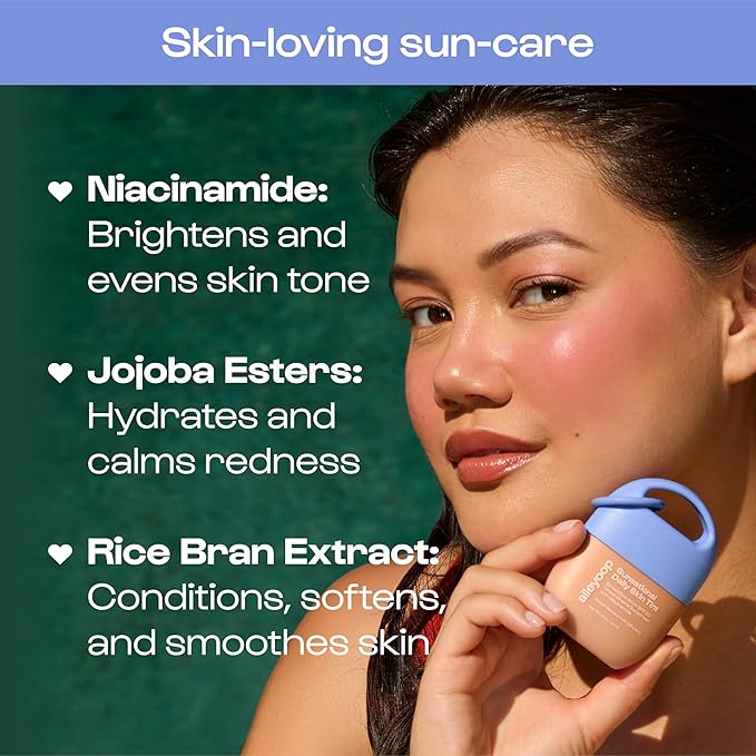 Alleyoop Sunsational Tinted Moisturizer SPF 50 for Face Broad Spectrum – 100% Mineral Face Sunscreen with Jojoba, Hydrating & Soothing Tinted Sunscreen, Vegan & Cruelty-Free (Glisten)