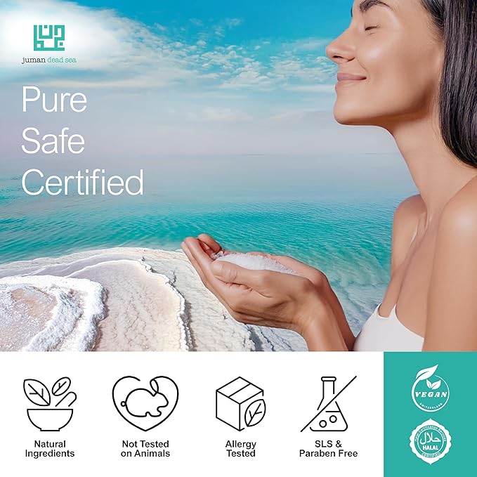 JUMAN Dead Sea Minerals Exfoliating Bar Soap | SLS & Paraben Free | Infused with Plant Extracts | Vitamin E | Removes Dirt and Oil | Daily Use Bar | 4oz (Pack of 4)