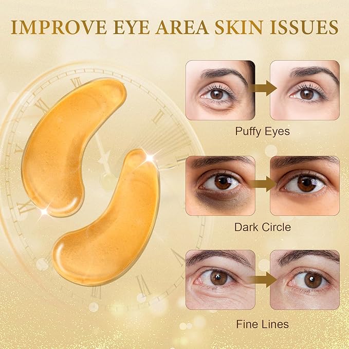 CHMI 30 Pairs Lip Masks & Eye Masks - 24K Gold Eye Patches for Puffy Eyes, Dark Circles, EyeBags and Wrinkles, Collagen Skin Care Products, Beauty & Personal Care.