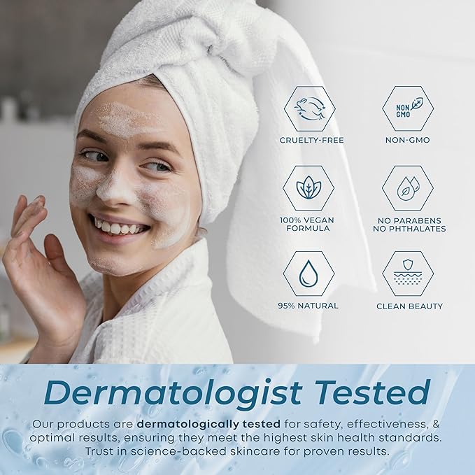 Hyaluronic Acid & Collagen Face Wash – Dermatologist Tested, Anti-Aging, Korean Skin Care, Hydrates Firms Soothes – Clean, Vegan, Gentle Facial Cleanser for Dry Sensitive Skin, 200 ML